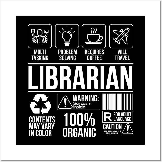 Librarian Label Funny Organic Humor Wall Art by Mellowdellow